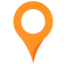 a orange location pin