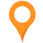 a orange location pin
